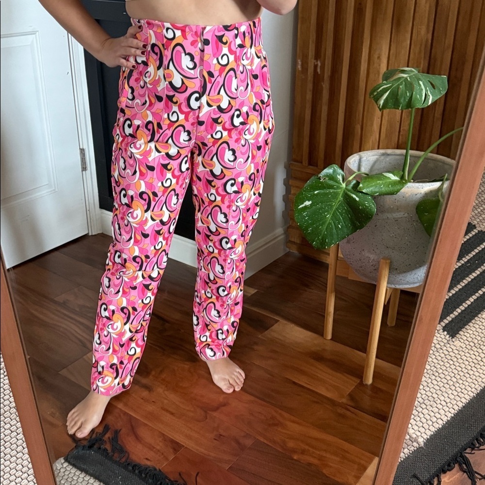 NWOT Zara Paisley Floral Straight Leg High Waist Pants in Multicolor. Size M - Picture 10 of 12
